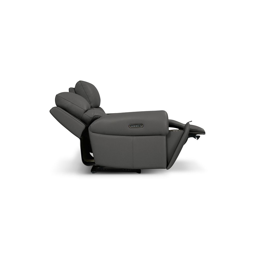 Ezra Group 8 Electric Recliner with Power Headrest & Lumbar Support in Elephant Grey Leather 8