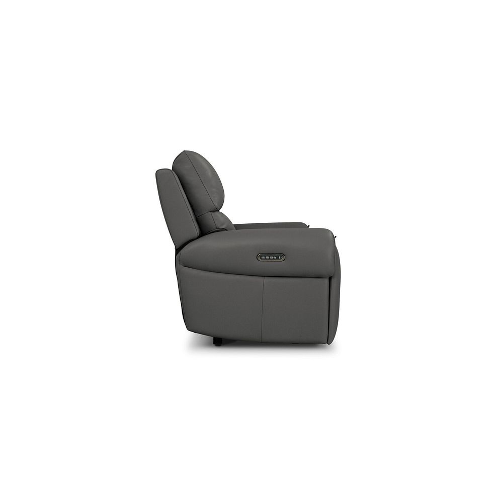 Ezra Group 8 Electric Recliner with Power Headrest & Lumbar Support in Elephant Grey Leather 7