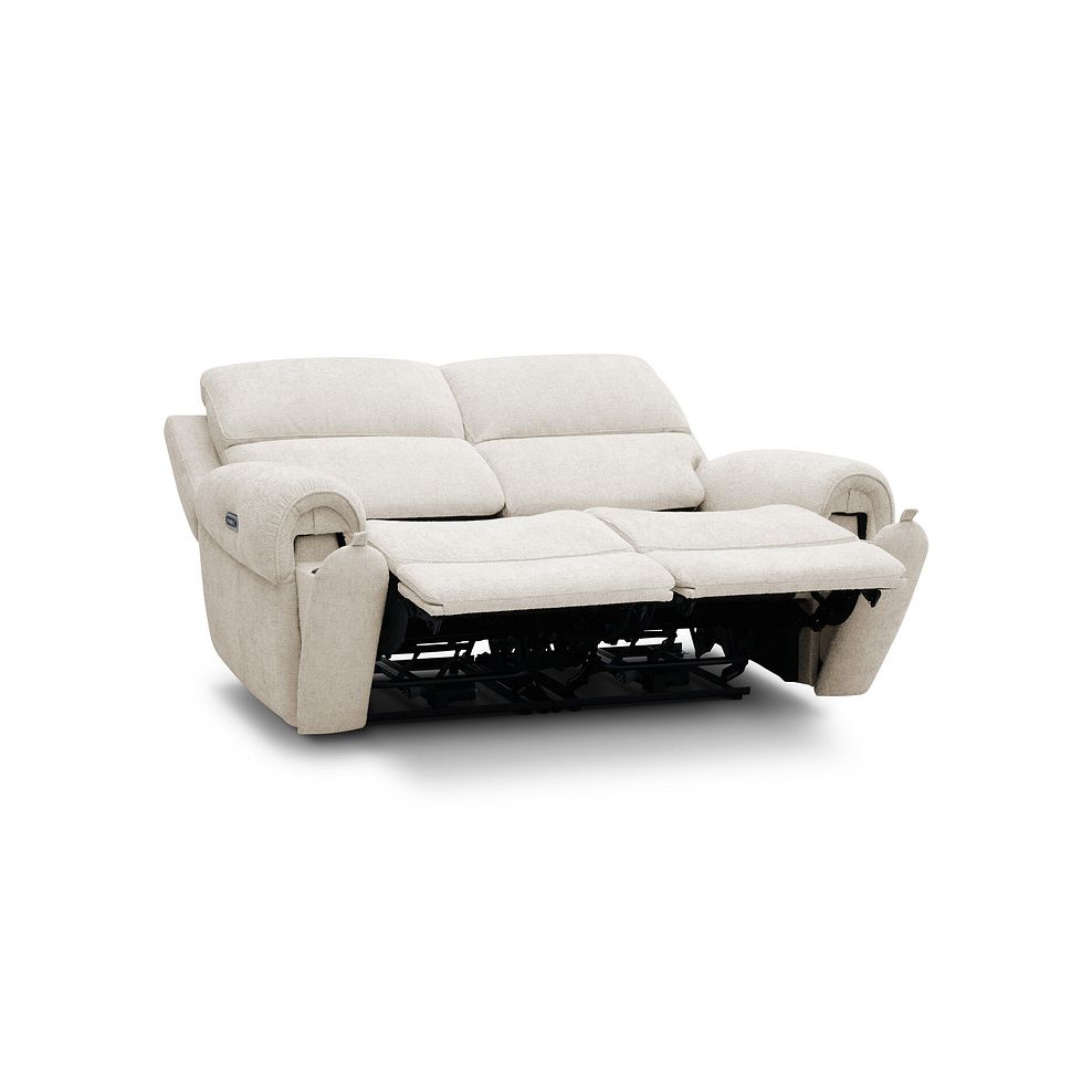 Ezra Group 8 Electric Recliner with Power Headrest & Lumbar Support in Hopsack Natural Fabric 5