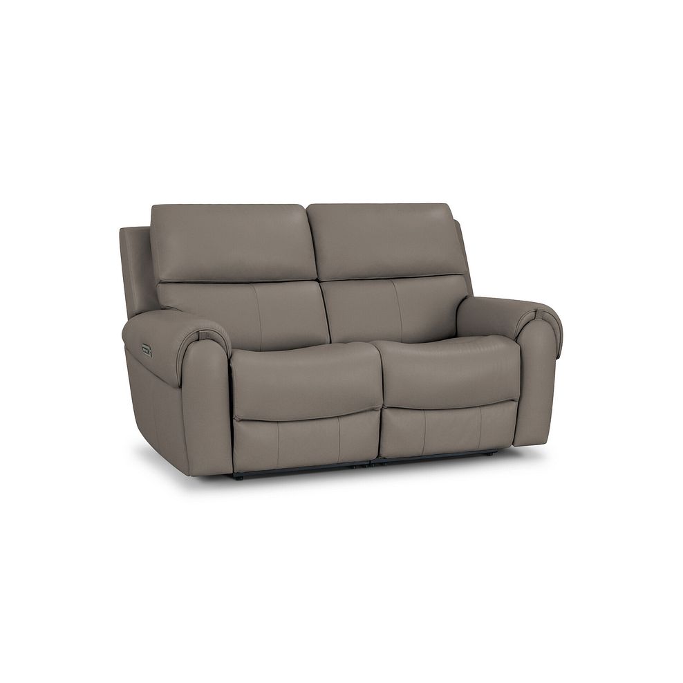 Ezra Group 8 Electric Recliner with Power Headrest & Lumbar Support in Oyster Leather 1