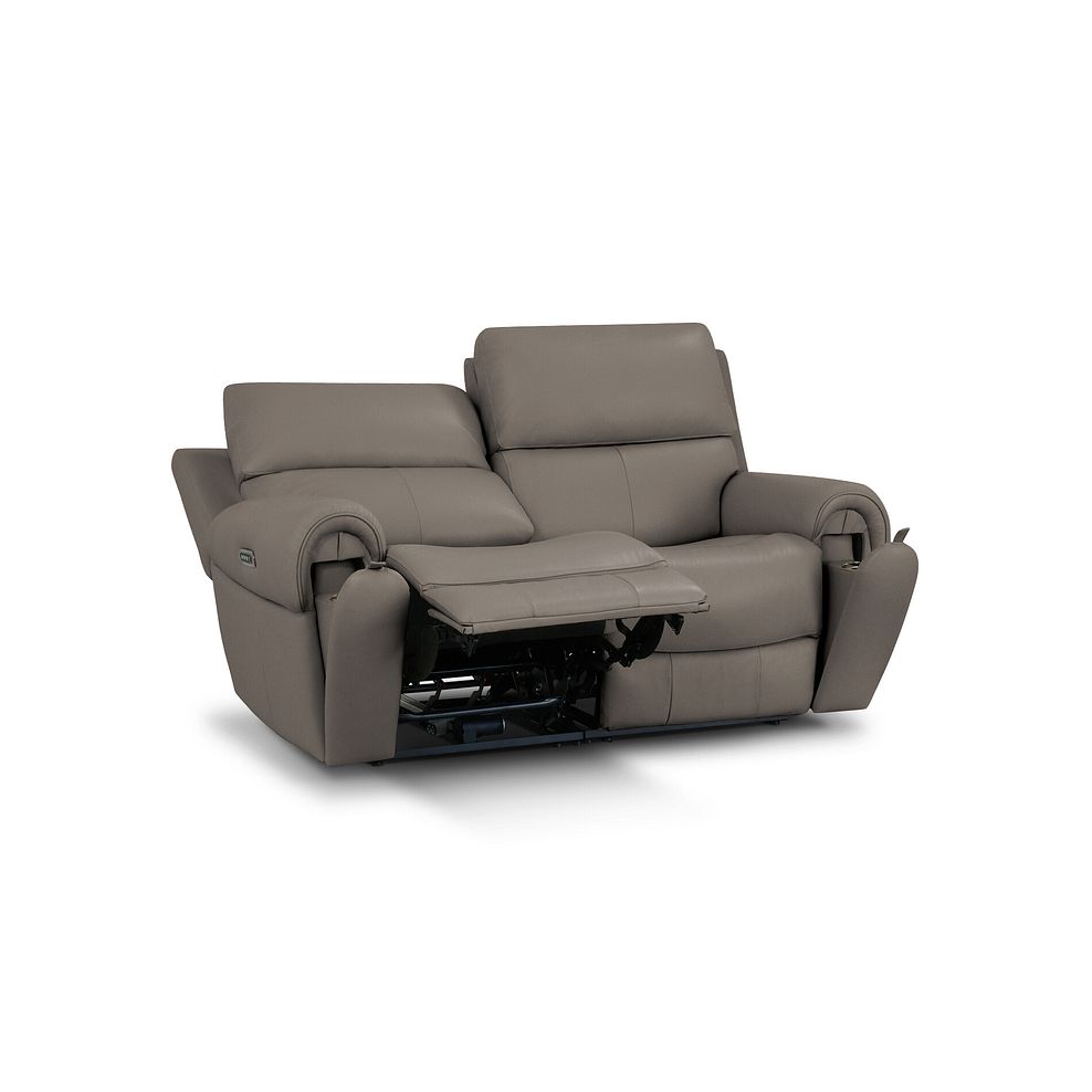Ezra Group 8 Electric Recliner with Power Headrest & Lumbar Support in Oyster Leather 4