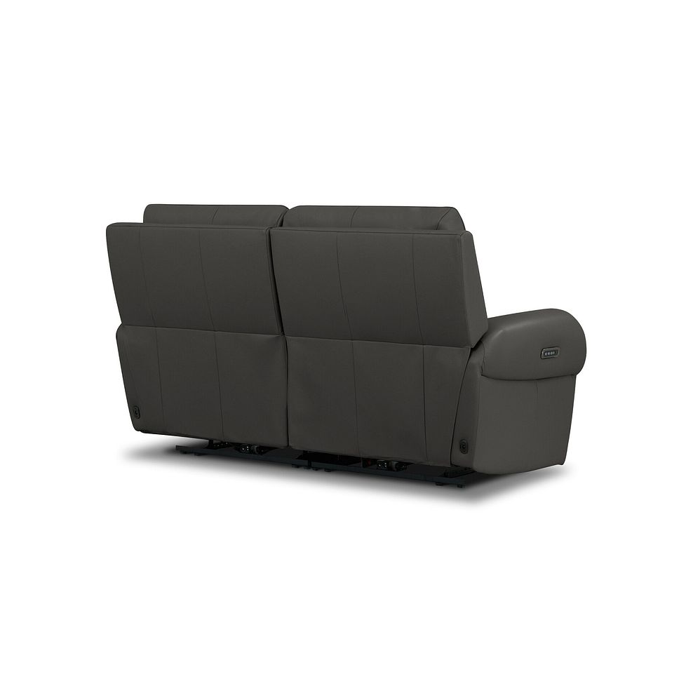 Ezra Group 8 Electric Recliner with Power Headrest & Lumbar Support in Storm Leather 9