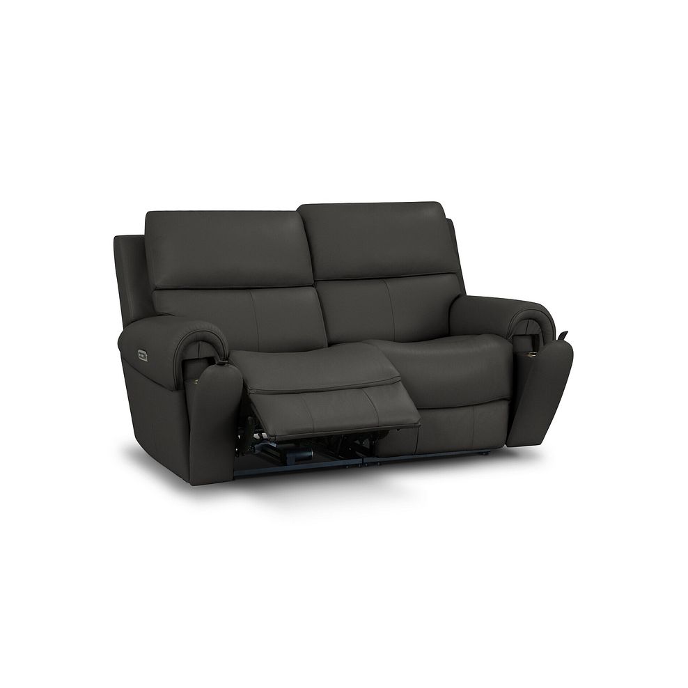 Ezra Group 8 Electric Recliner with Power Headrest & Lumbar Support in Storm Leather 2