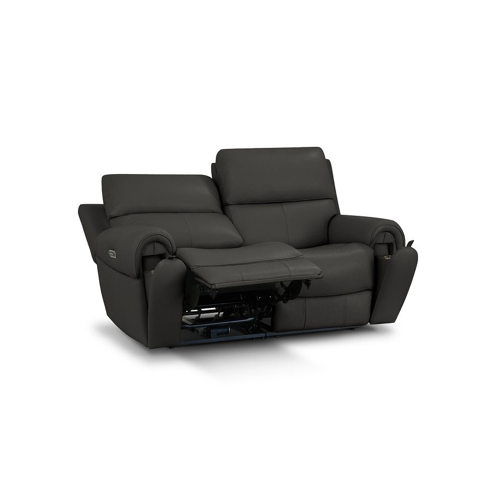 Ezra Group 8 Electric Recliner with Power Headrest & Lumbar Support in Storm Leather 4