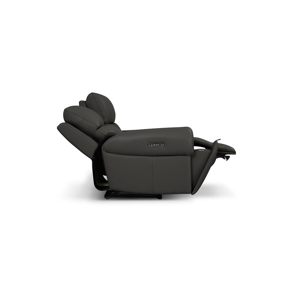 Ezra Group 8 Electric Recliner with Power Headrest & Lumbar Support in Storm Leather 8