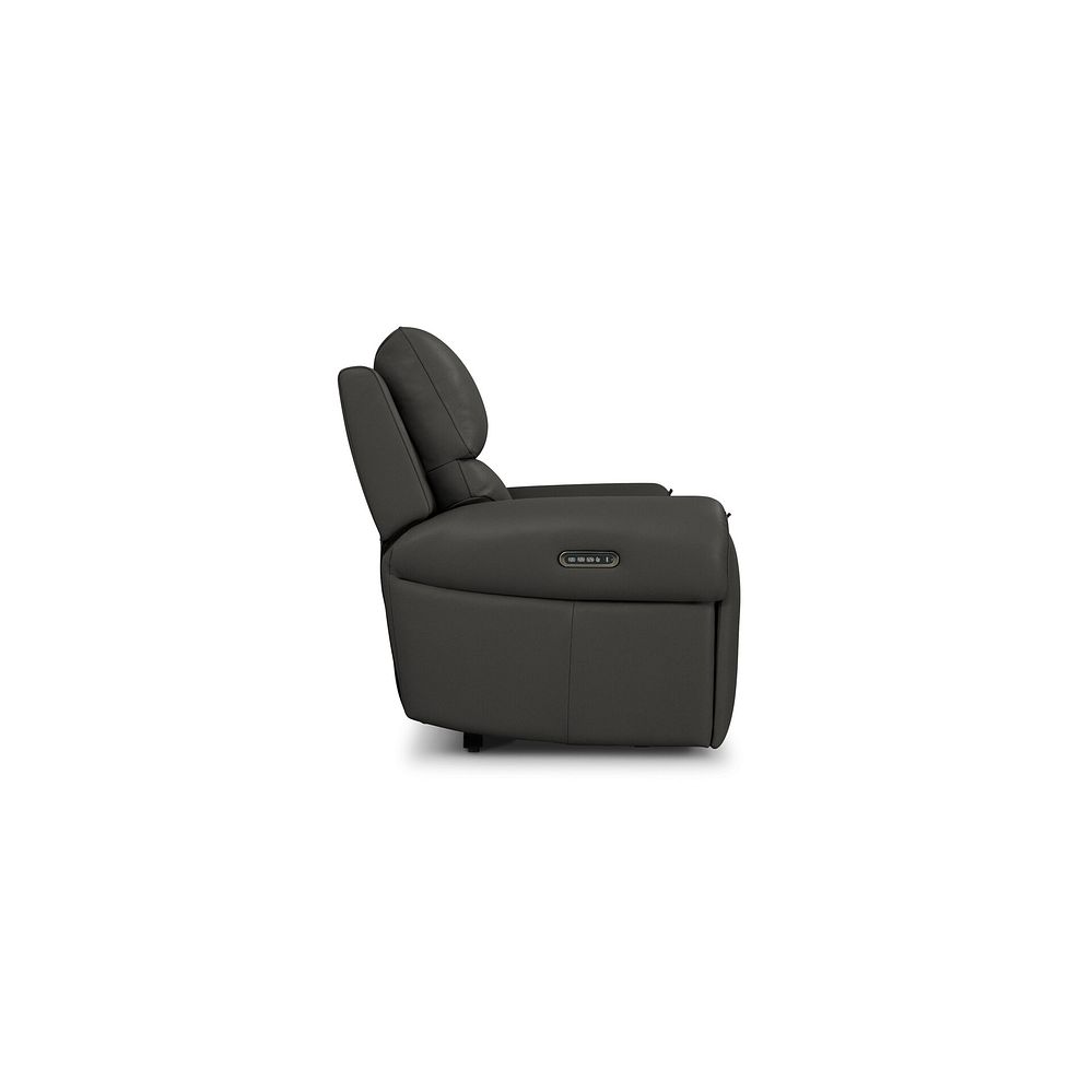 Ezra Group 8 Electric Recliner with Power Headrest & Lumbar Support in Storm Leather 7