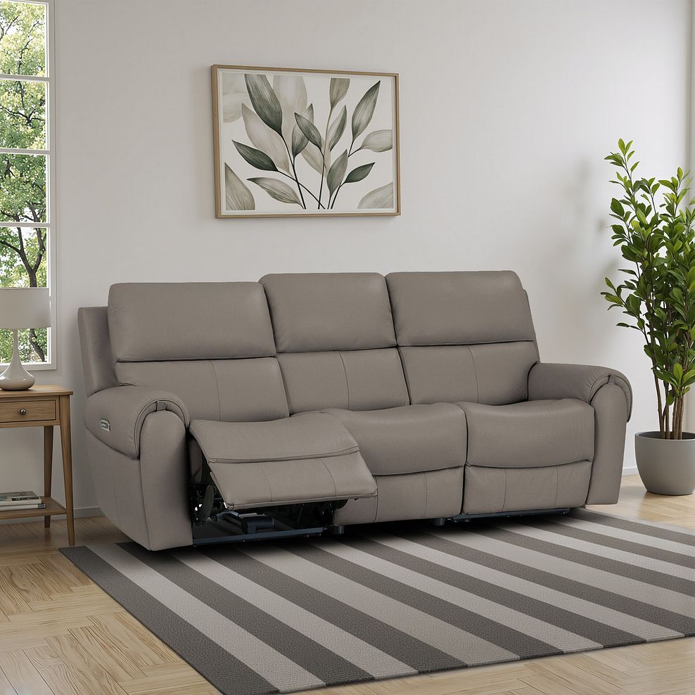 Ezra Group 9 Electric Recliner in Oyster Leather 20