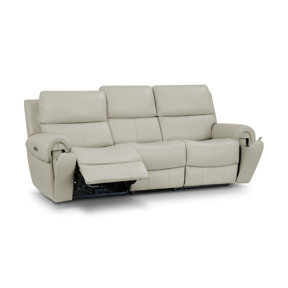 Ezra Group 9 Electric Recliner with Power Headrest & Lumbar Support in Bone China Leather 3