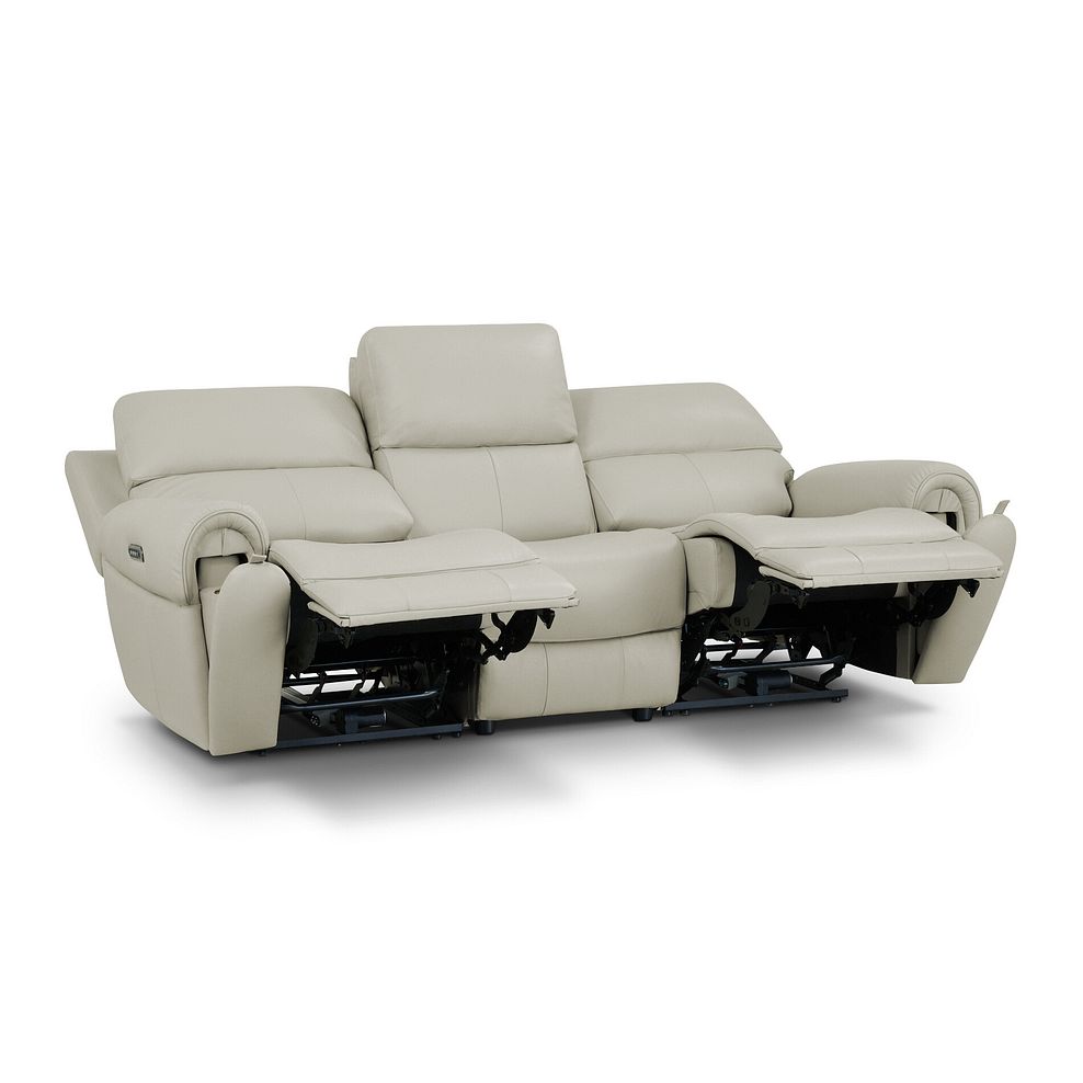 Ezra Group 9 Electric Recliner with Power Headrest & Lumbar Support in Bone China Leather 4