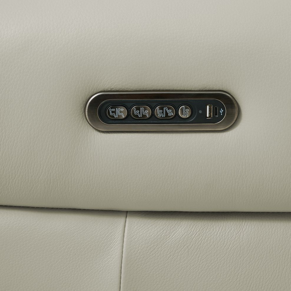 Ezra Group 9 Electric Recliner with Power Headrest & Lumbar Support in Bone China Leather 13