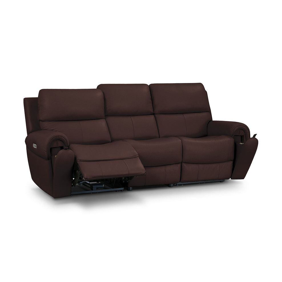 Ezra Group 9 Electric Recliner with Power Headrest & Lumbar Support in Chestnut Leather 3