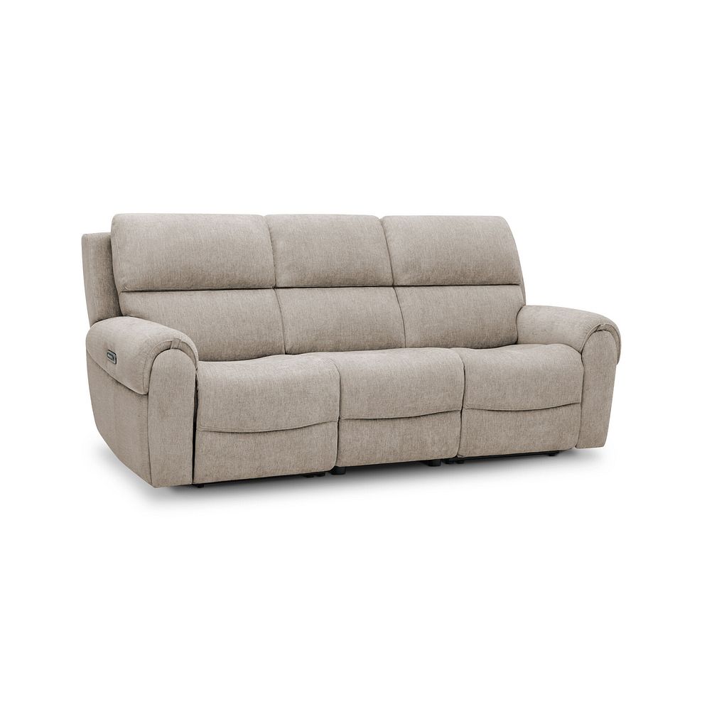 Ezra Group 9 Electric Recliner with Power Headrest  Lumbar Support in Darwin Mink Fabric 4