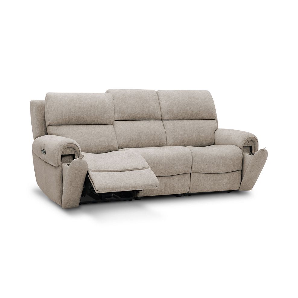 Ezra Group 9 Electric Recliner with Power Headrest  Lumbar Support in Darwin Mink Fabric 5