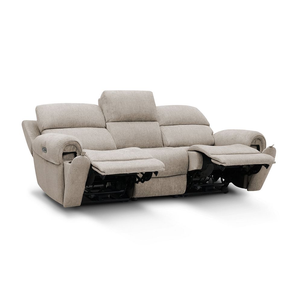 Ezra Group 9 Electric Recliner with Power Headrest  Lumbar Support in Darwin Mink Fabric 7