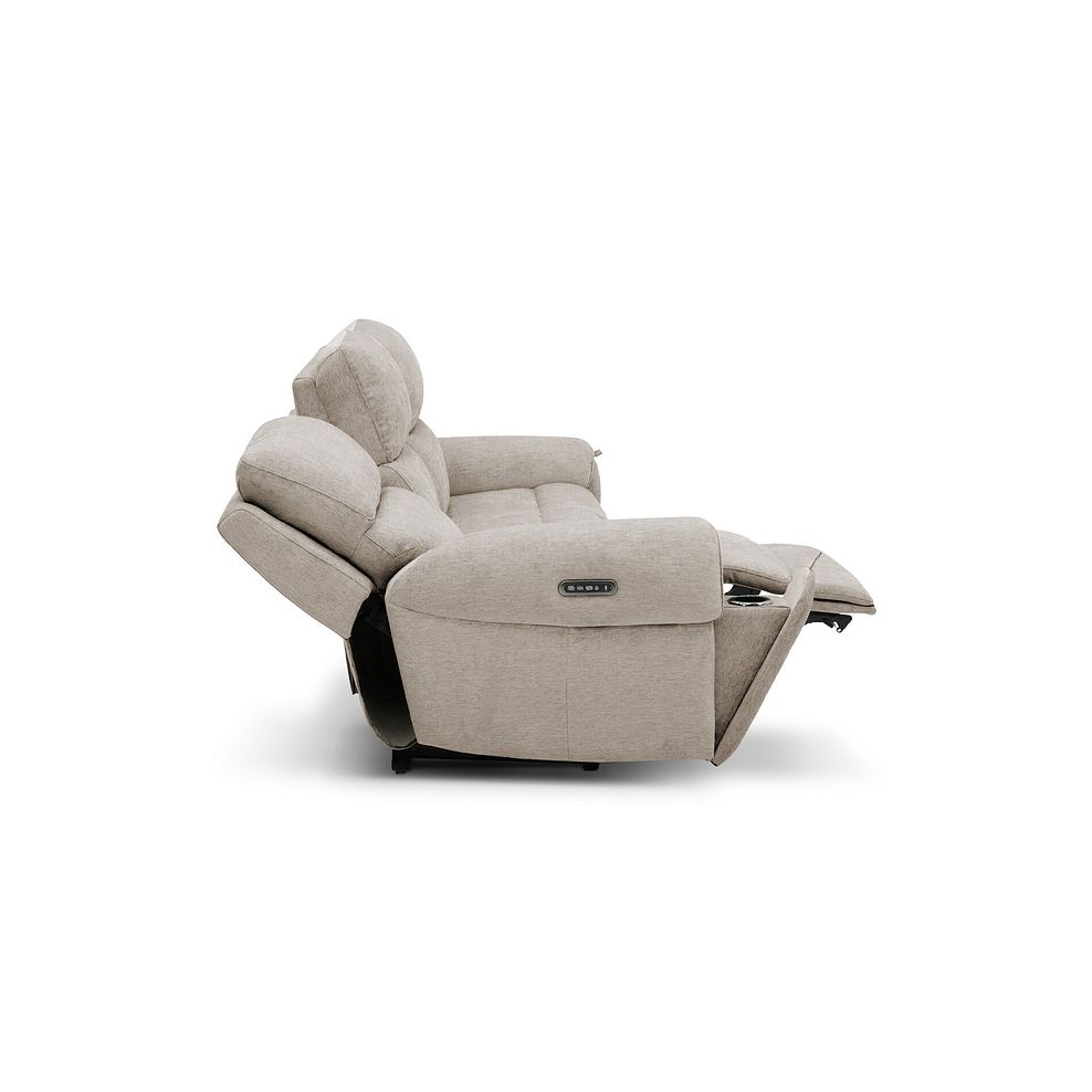 Ezra Group 9 Electric Recliner with Power Headrest  Lumbar Support in Darwin Mink Fabric 10