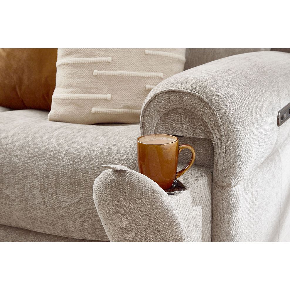 Ezra Group 9 Electric Recliner with Power Headrest  Lumbar Support in Darwin Mink Fabric 3