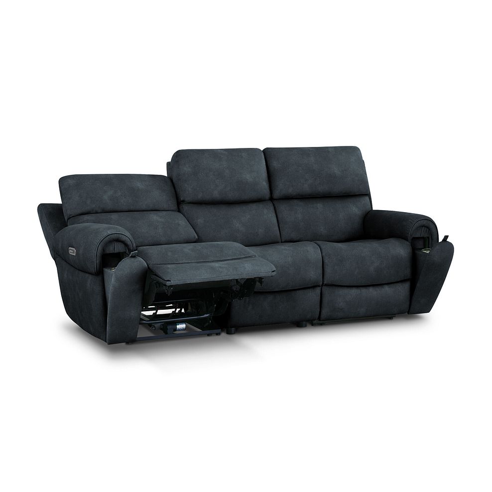 Ezra Group 9 Electric Recliner with Power Headrest & Lumbar Support in Dexter Shadow Fabric 4