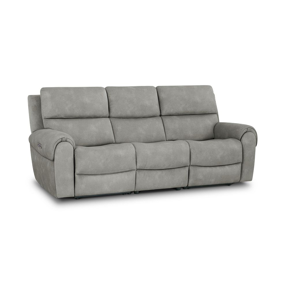 Ezra Group 9 Electric Recliner with Power Headrest & Lumbar Support in Dexter Stone Fabric 1