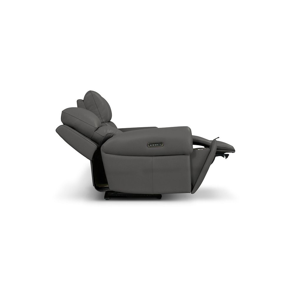 Ezra Group 9 Electric Recliner with Power Headrest & Lumbar Support in Elephant Grey Leather 7