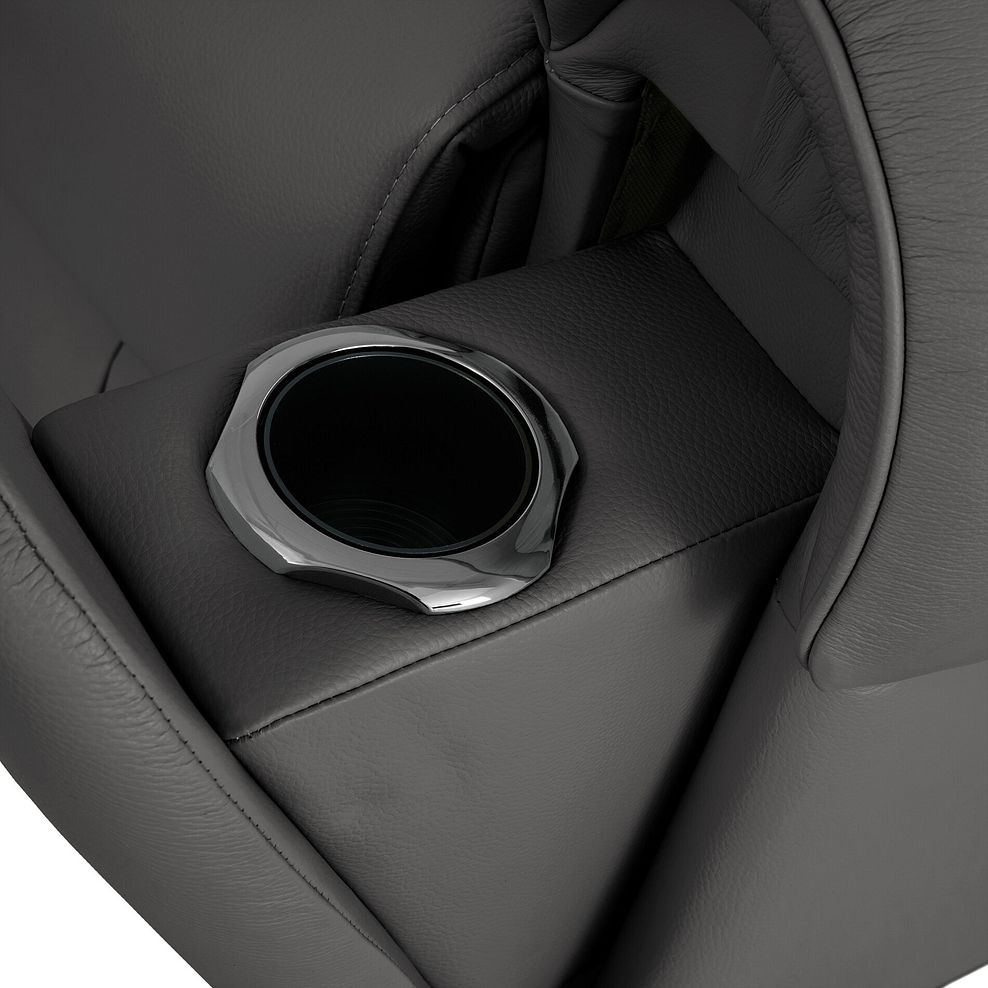 Ezra Group 9 Electric Recliner with Power Headrest & Lumbar Support in Elephant Grey Leather 11