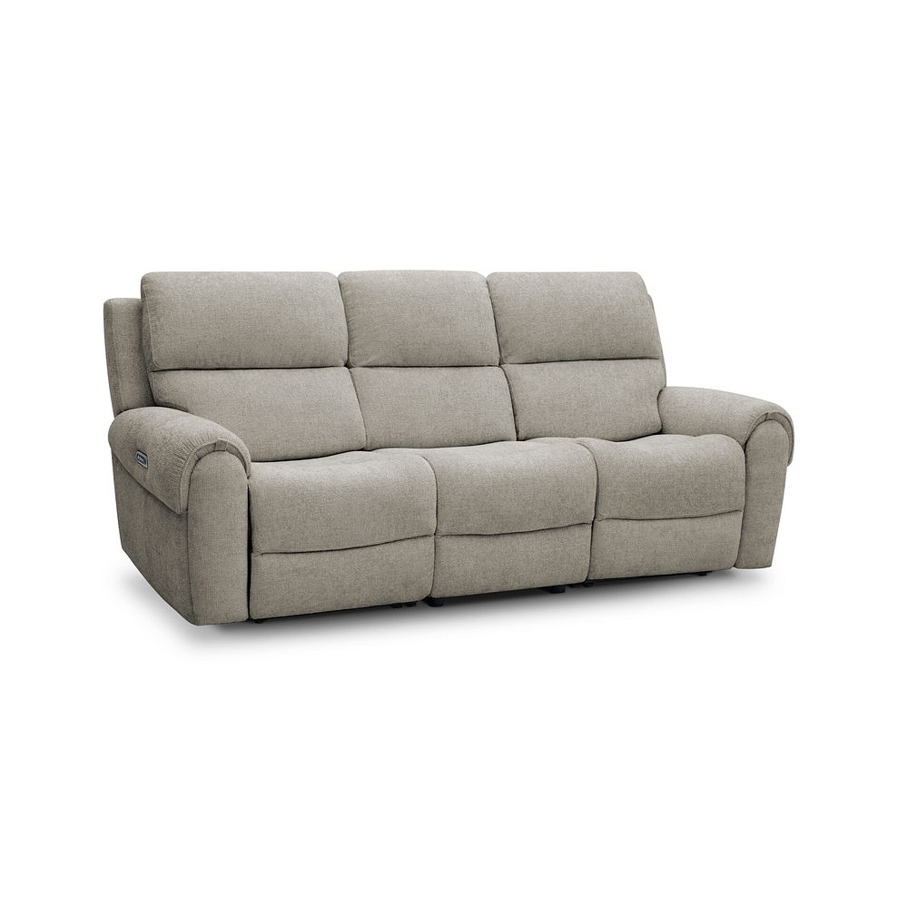 Ezra Group 9 Electric Recliner with Power Headrest & Lumbar Support in Hopsack Linen Fabric 1