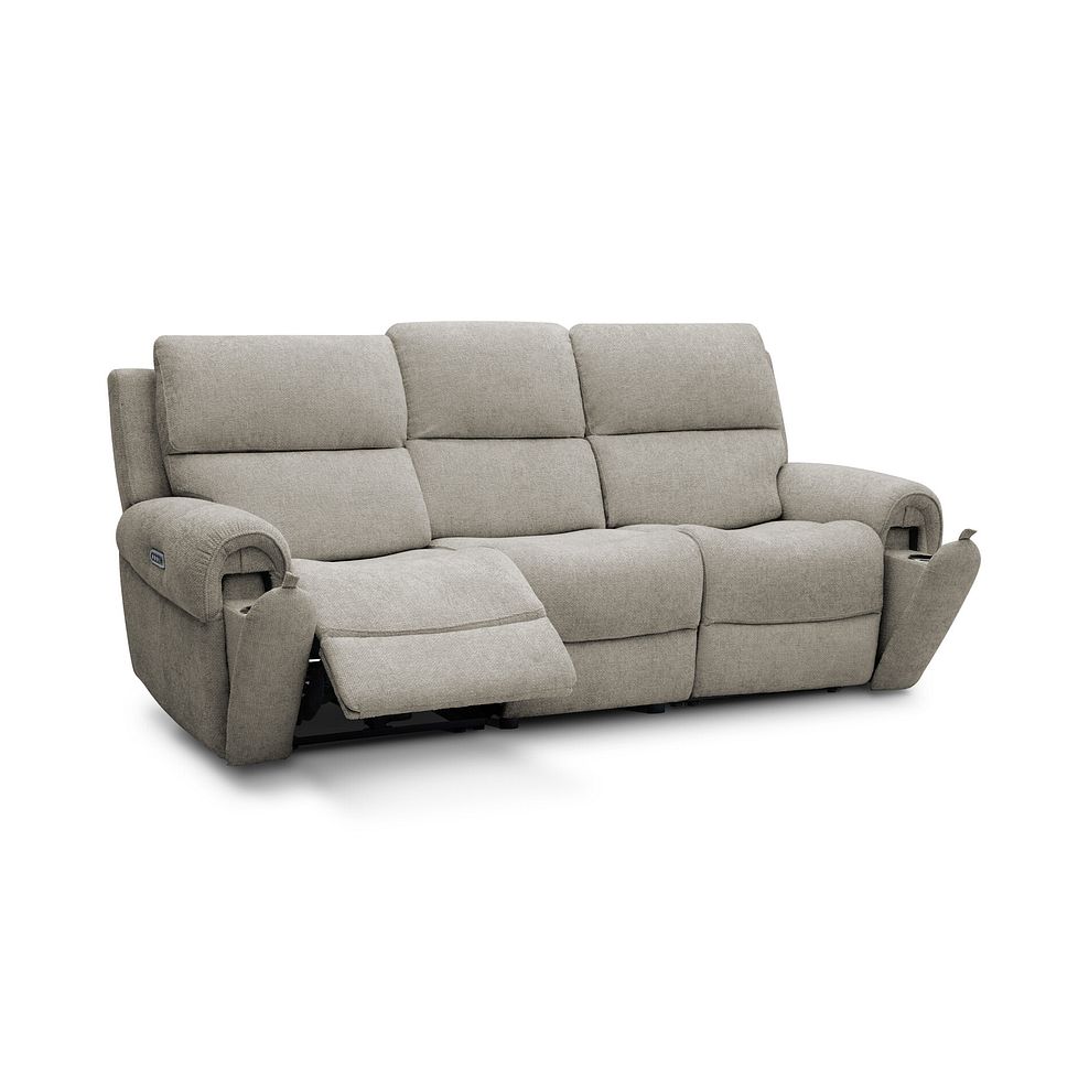 Ezra Group 9 Electric Recliner with Power Headrest & Lumbar Support in Hopsack Linen Fabric 2