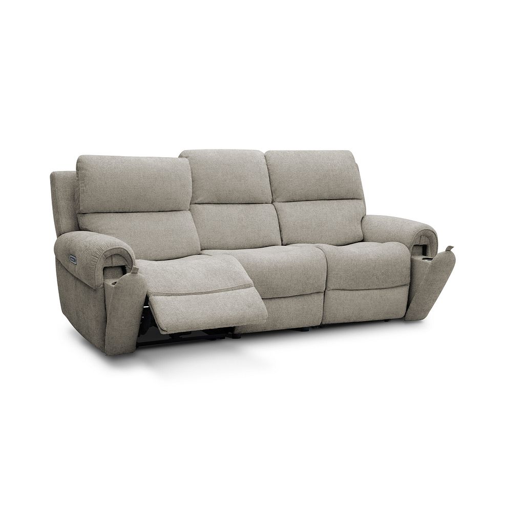Ezra Group 9 Electric Recliner with Power Headrest & Lumbar Support in Hopsack Linen Fabric 3