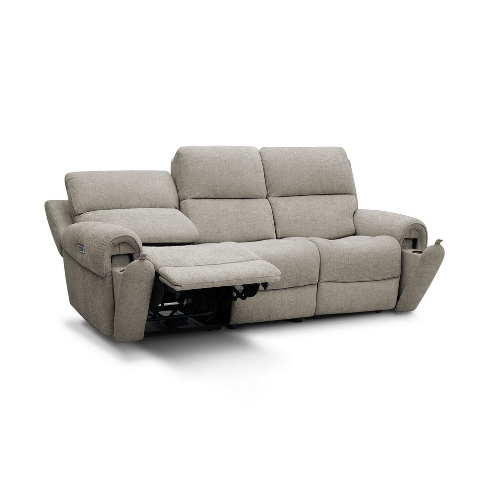 Ezra Group 9 Electric Recliner with Power Headrest & Lumbar Support in Hopsack Linen Fabric 5
