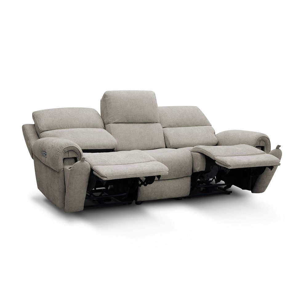Ezra Group 9 Electric Recliner with Power Headrest & Lumbar Support in Hopsack Linen Fabric 6