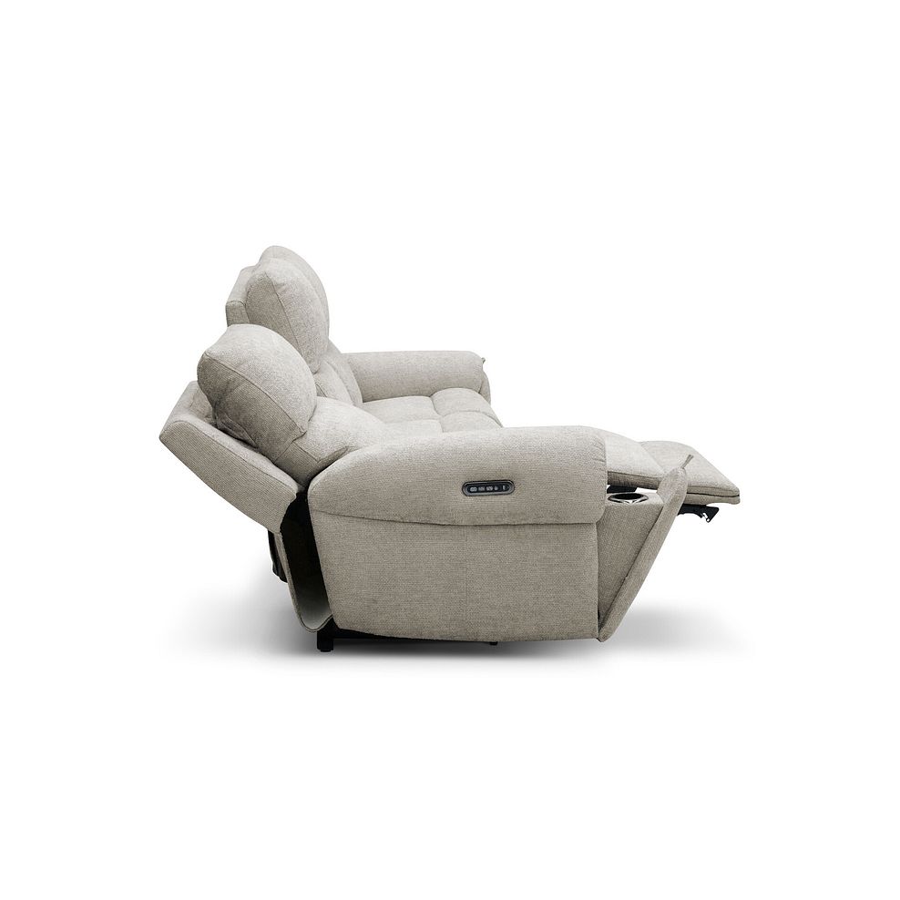 Ezra Group 9 Electric Recliner with Power Headrest & Lumbar Support in Hopsack Linen Fabric 9