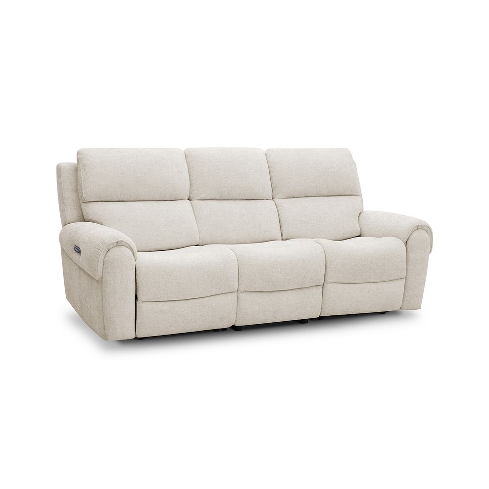 Ezra Group 9 Electric Recliner with Power Headrest & Lumbar Support in Hopsack Natural Fabric 1