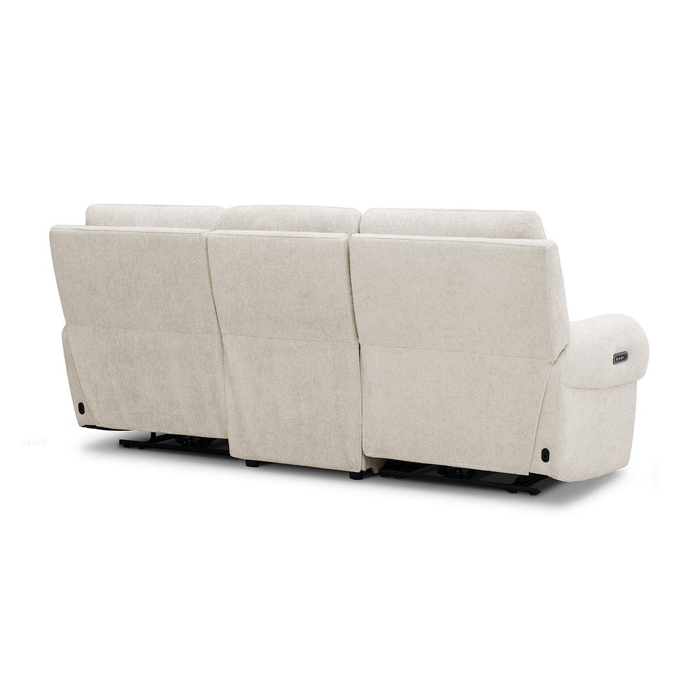 Ezra Group 9 Electric Recliner with Power Headrest & Lumbar Support in Hopsack Natural Fabric 10