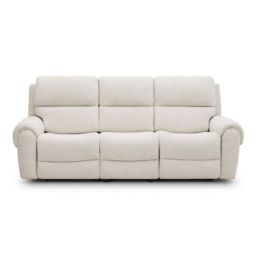 Ezra Group 9 Electric Recliner with Power Headrest & Lumbar Support in Hopsack Natural Fabric 7