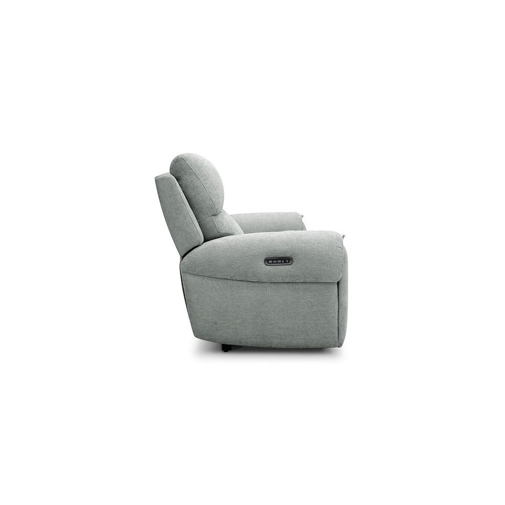 Ezra Group 9 Electric Recliner with Power Headrest & Lumbar Support in Hopsack Platinum Fabric 8