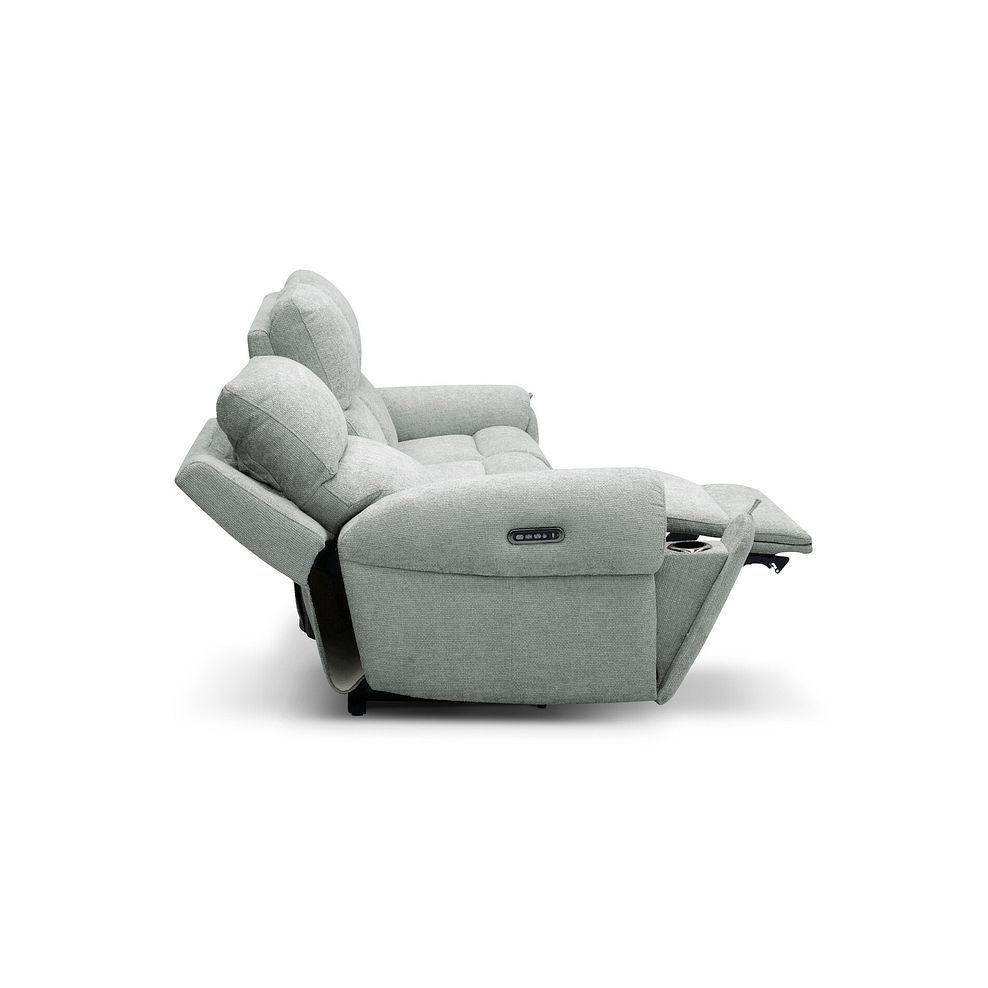 Ezra Group 9 Electric Recliner with Power Headrest & Lumbar Support in Hopsack Platinum Fabric 9