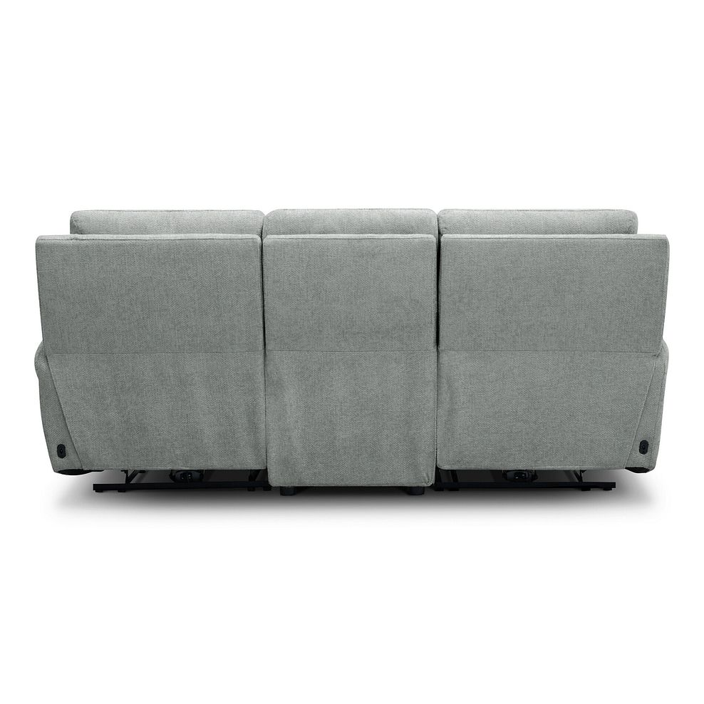 Ezra Group 9 Electric Recliner with Power Headrest & Lumbar Support in Hopsack Platinum Fabric 11