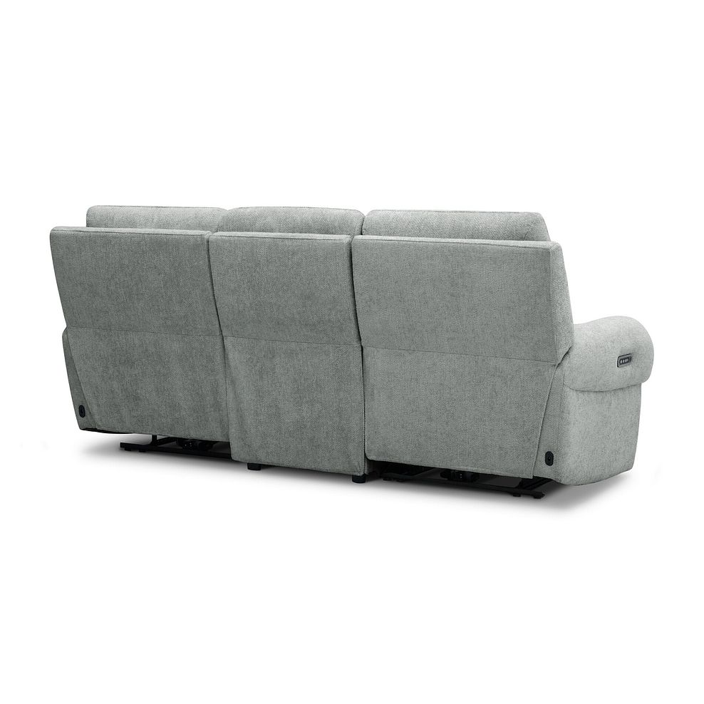 Ezra Group 9 Electric Recliner with Power Headrest & Lumbar Support in Hopsack Platinum Fabric 10