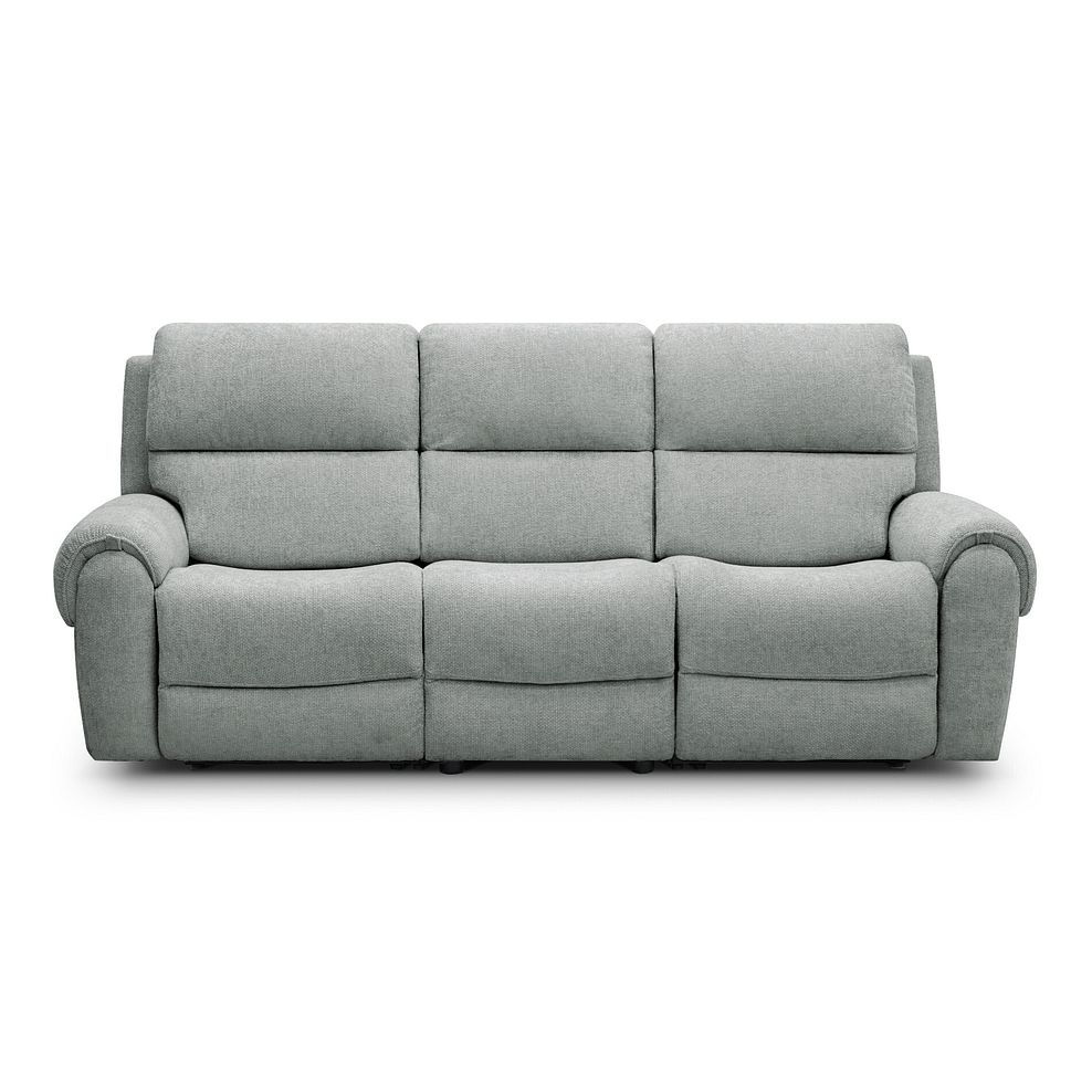 Ezra Group 9 Electric Recliner with Power Headrest & Lumbar Support in Hopsack Platinum Fabric 7