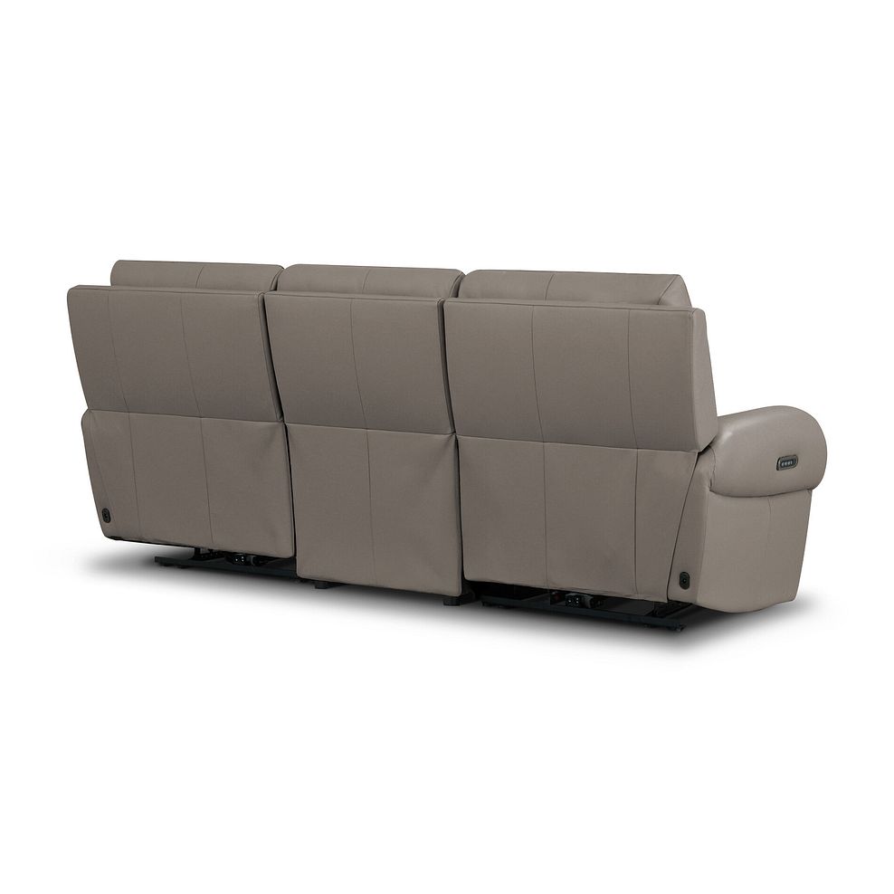 Ezra Group 9 Electric Recliner with Power Headrest  Lumbar Support in Oyster Leather 11