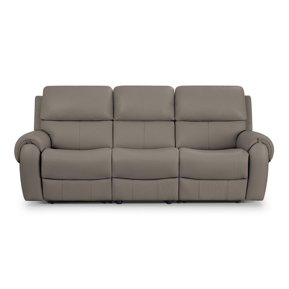 Ezra Group 9 Electric Recliner with Power Headrest  Lumbar Support in Oyster Leather 8