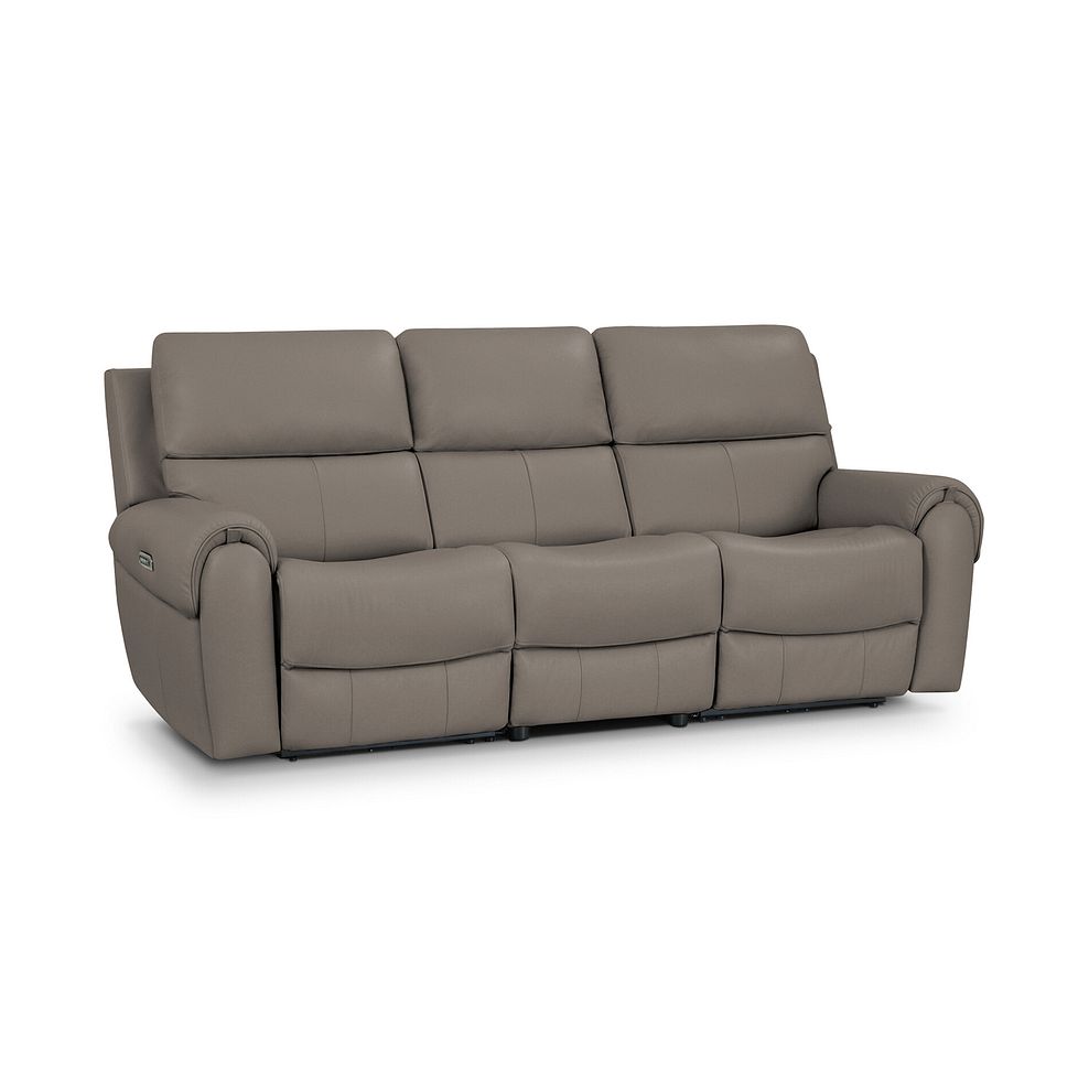 Ezra Group 9 Electric Recliner with Power Headrest  Lumbar Support in Oyster Leather 4