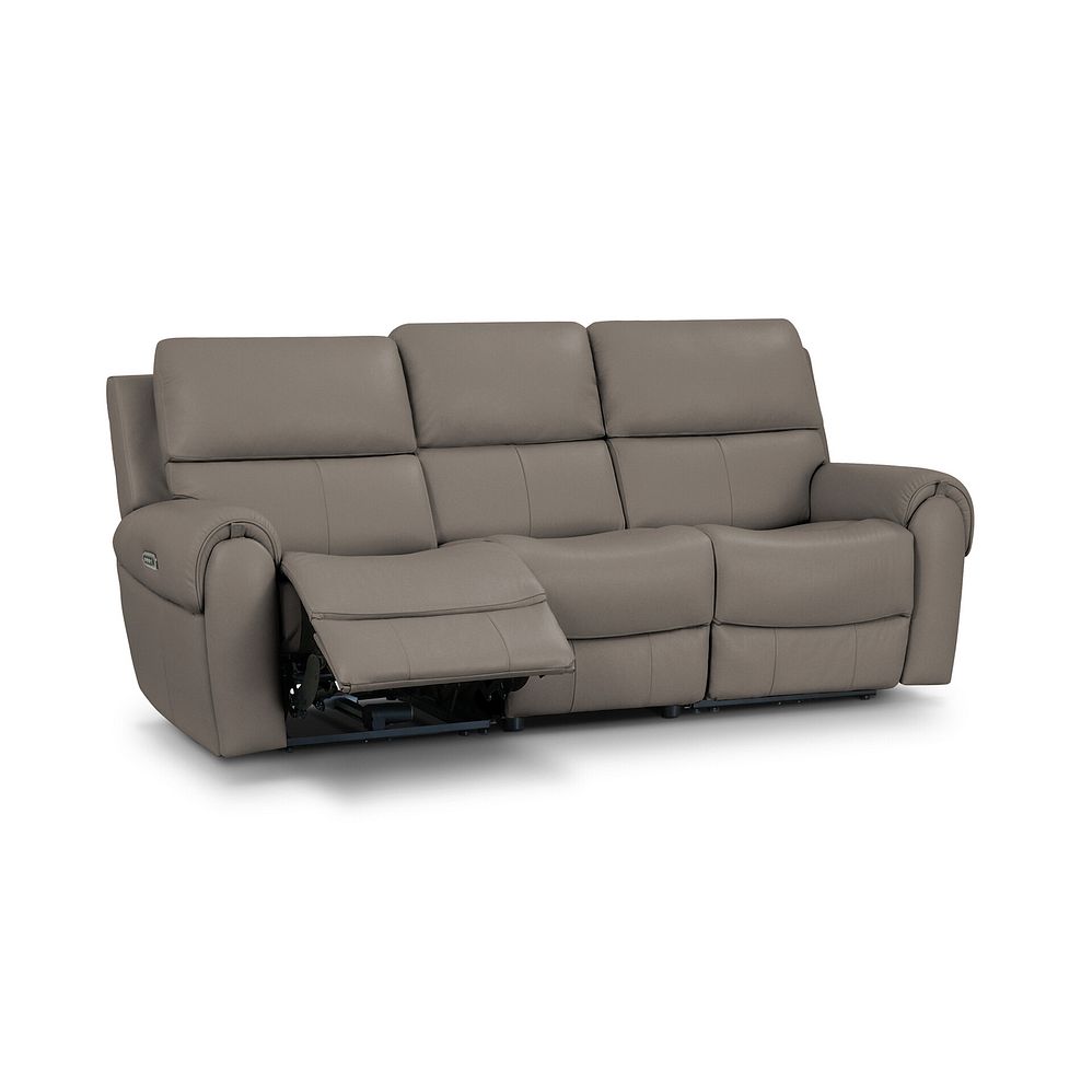 Ezra Group 9 Electric Recliner with Power Headrest  Lumbar Support in Oyster Leather 5