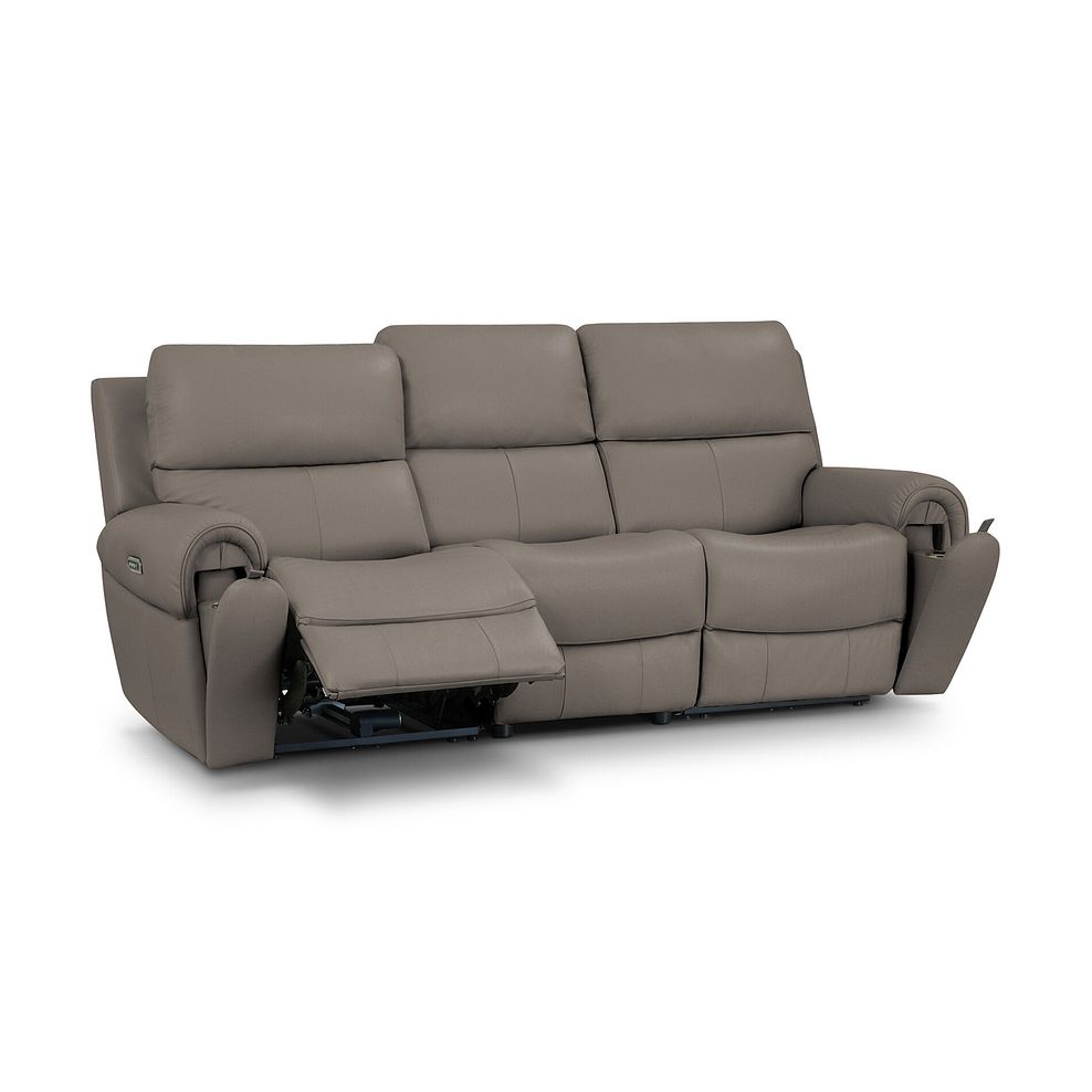 Ezra Group 9 Electric Recliner with Power Headrest  Lumbar Support in Oyster Leather 6