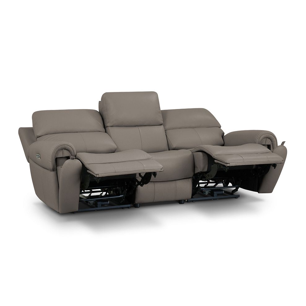 Ezra Group 9 Electric Recliner with Power Headrest  Lumbar Support in Oyster Leather 7
