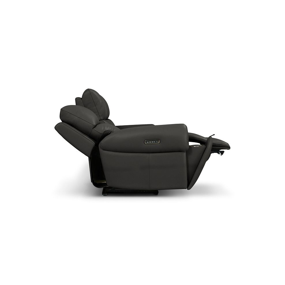 Ezra Group 9 Electric Recliner with Power Headrest & Lumbar Support in Storm Leather 7