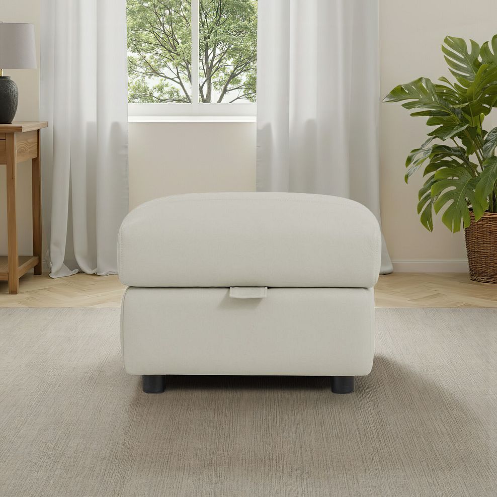 Ezra Storage Footstool in Bone China Leather 1