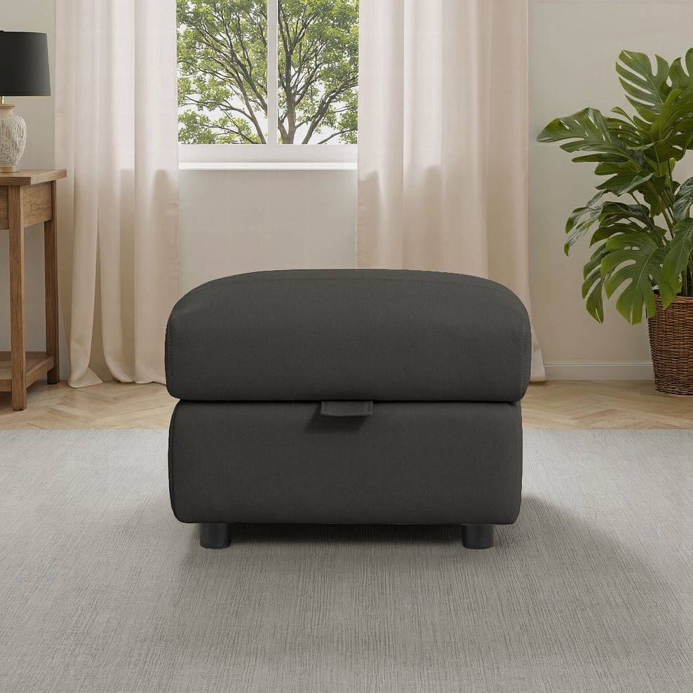 Ezra Storage Footstool in Storm Leather 1