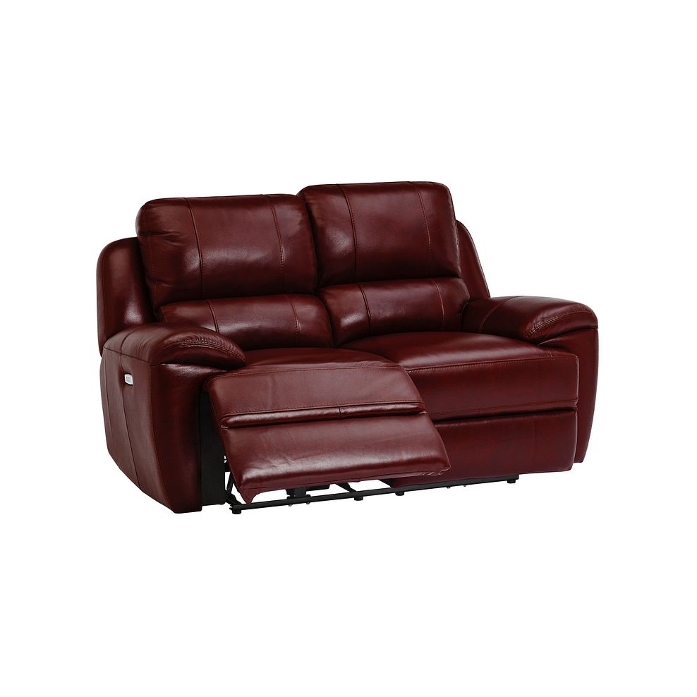 Finley 2 Seater Sofa with 2 Electric Recliners & Headrest - Burgundy Leather 3