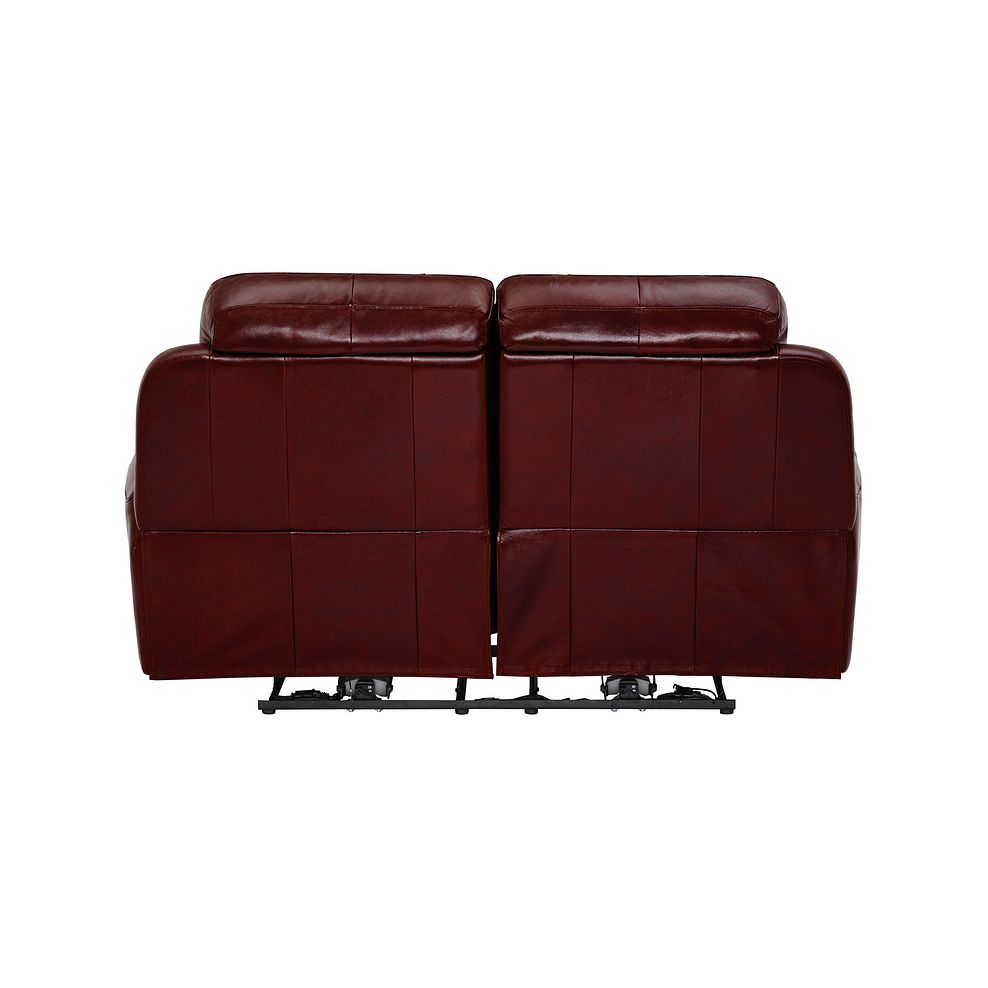 Finley 2 Seater Sofa with 2 Electric Recliners & Headrest - Burgundy Leather 7