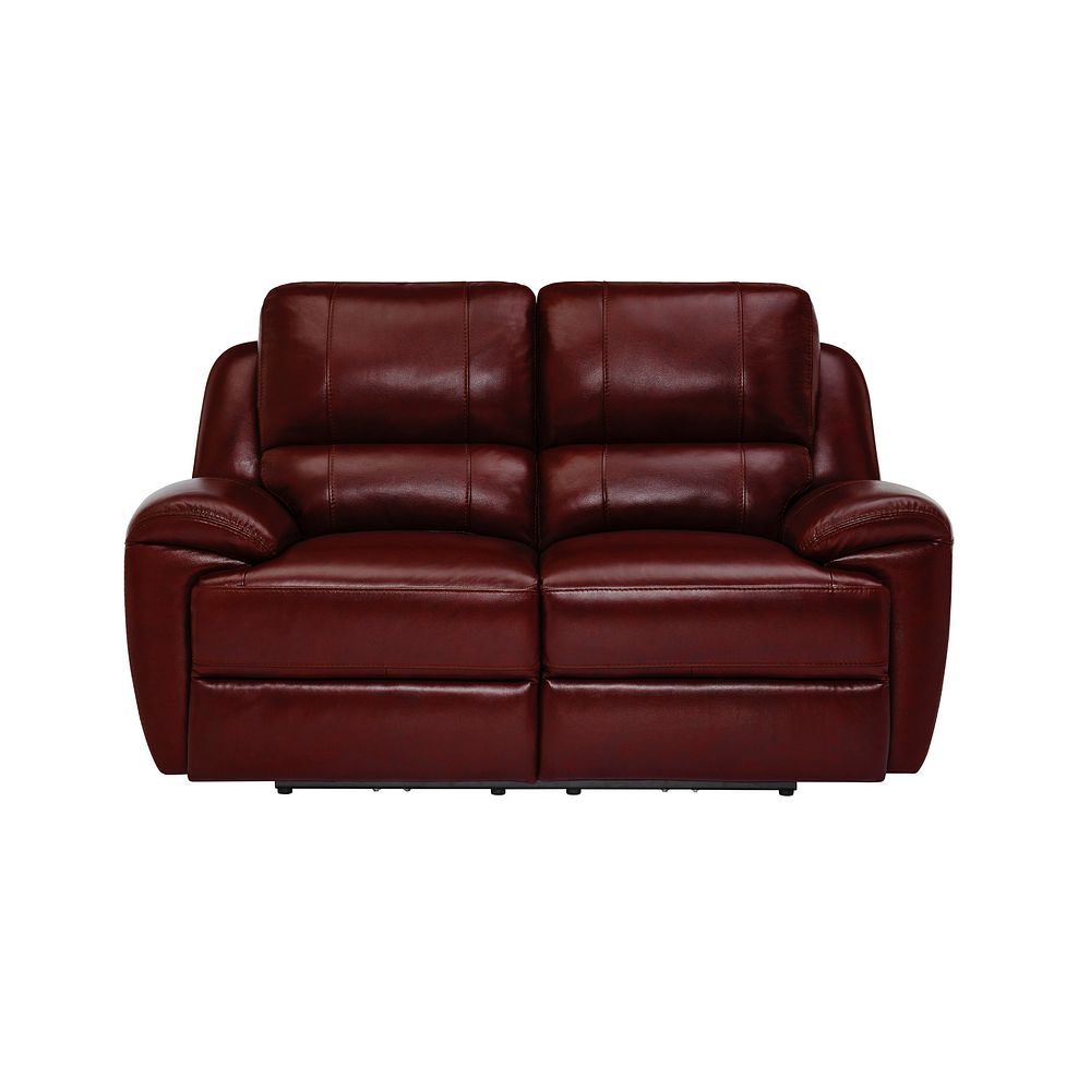 Finley 2 Seater Sofa with 2 Electric Recliners & Headrest - Burgundy Leather 2